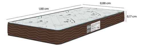 Colchão Solteiro D33 One Face - 17x88x188cm - Suede Marrom
