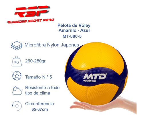 Pelota De Vóley Mtd M5000 Microfibra Japonés Mt-880 #5