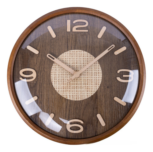 Reloj De Pared 3d Beige De 12 Pulgadas Con Tronco De Madera