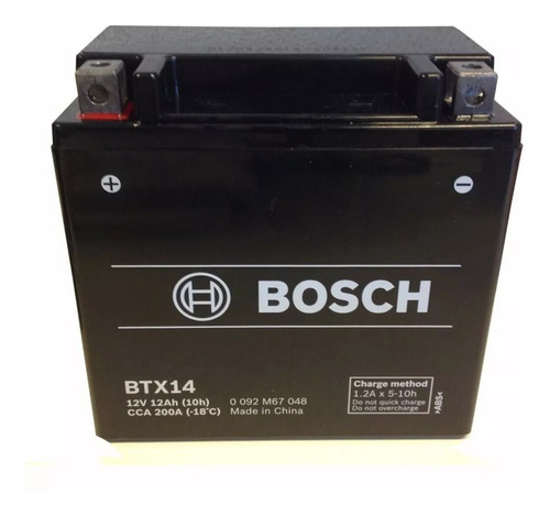 Bateria Moto Gel Ytx14-bs = Btx14 Bosch 12v 12ah Vzh