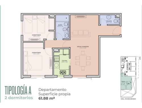 Imagen 13 de 14 de Vendo Departamentos 1 Dorm B° General Paz