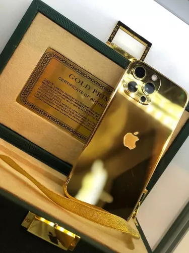 Ouro 24k Apple iPhone 13 Pro Max 128gb Banhado A Ouro Luxo