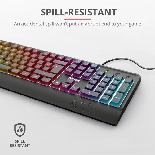 Imagen 2 de 8 de Teclado Gamer Ziva Led Multicolor - Trust