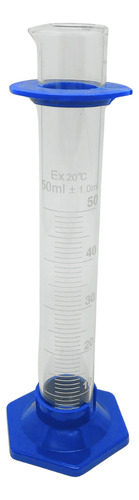 Proveta 50ml Vidro Boro 3.3 Base Hexagonal Plástica - 3unds