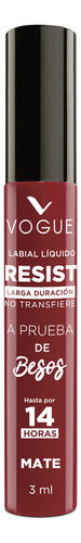 Labial Vogue Resist 3ml Acabado Mate Color Invencible