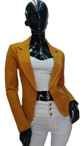 Imagen 2 de 6 de Saco Blazer Cuello Solapa Mujer Juvenil