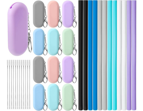 Popote Plegable Reutilizable Con Funda Portátil Ecológico