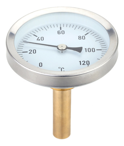 M Termômetro 63mm Alumínio 0-120°c Bsp 1/2 Rosca