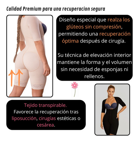 Faja Postquirúrgica Reductora Con Mangas Cuerpo Entero 5145