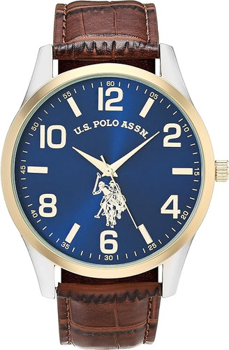 Accutime Reloj Us Polo Ass, Dorado, Oro, Reloj De Cuarzo
