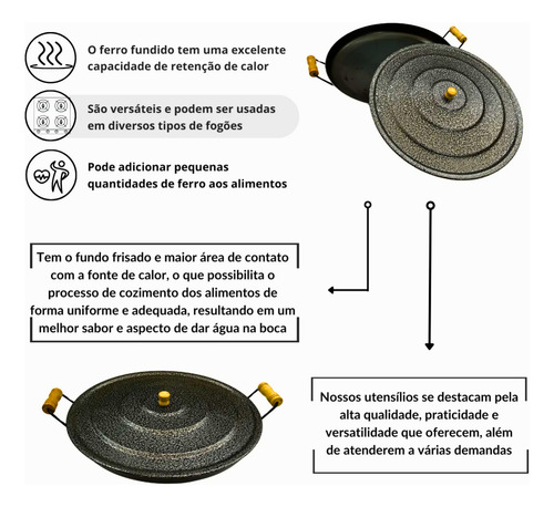 Tacho Chapa De Disco De Arado Com Borda 33 Cm Com Tampa