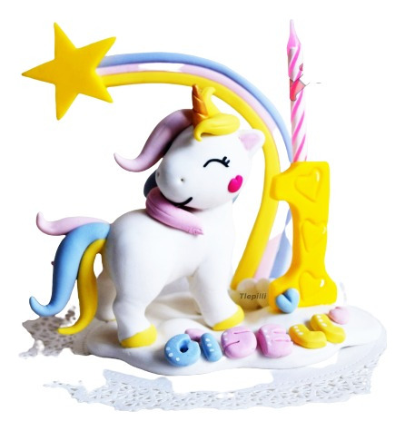 Velas Para Pastel Unicornio Cake Topper Pasta Flexible