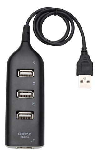 Imagen 3 de 3 de Hub Adaptador Multipuerto Usb 2.0 Multiplicador 4 Puertos