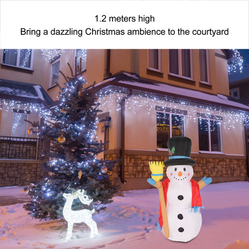 Muñeco De Nieve Inflable Navideño De 4 Pies, Inflable Navide
