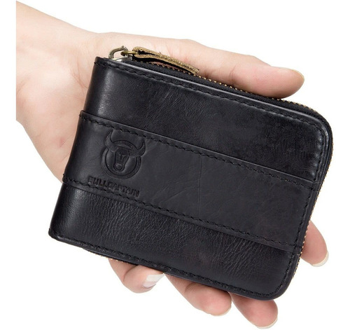 Mens Billetera De Cuero Con Cremallera De Bloqueo Rfid ...
