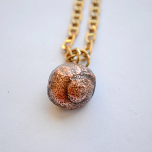Collar Caracol Real, Cadena Bronce, Joyeria Natural, Cod1