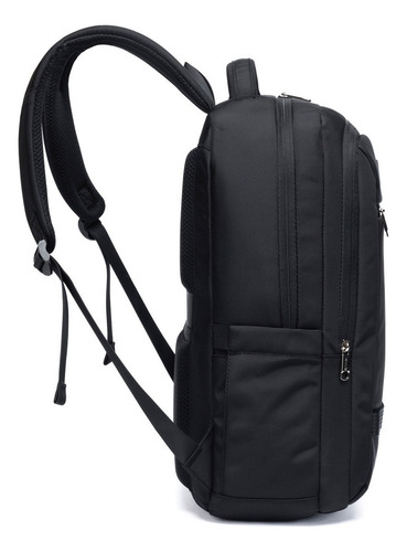 Mochila Bolsa Executiva Resistente Espaçosa Notebook Cor Preto Desenho Do Tecido Liso
