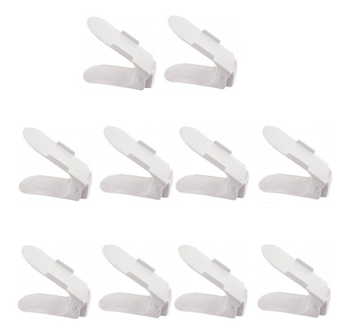 Organizador De Sapato Rack Branco Regulagem Altura 10 Peças