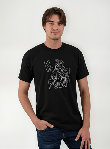 Playera Estampada Hpc Polo Color Negro