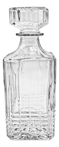 Juego Decantador Whisky De 730 Ml Y 4 Vasos De Vidrio 354 Ml Color Transparente