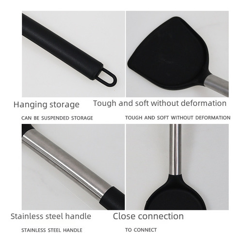 Espátula, Gris, Juego De Utensilios De Cocina De Silicona De