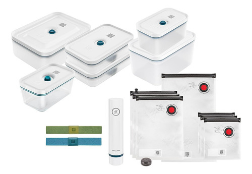Zwilling Juego Contenedores Bolsas Y Bomba De Vacío 16 Pzas Color Blanco
