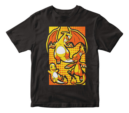 Remera Anime Pokemon Charmander Charmeleon Charizard