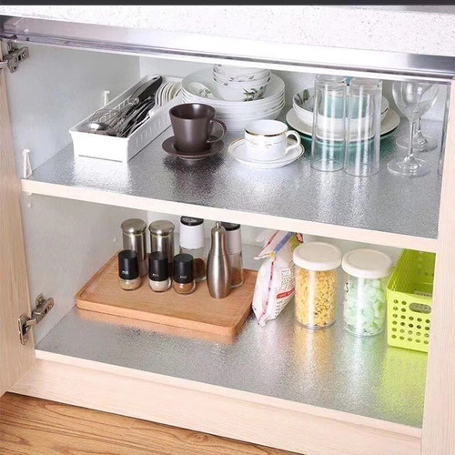 Imagen 6 de 9 de Papel Aluminio Adhesivo Para Pared O Muebles; 40cm X 3mt