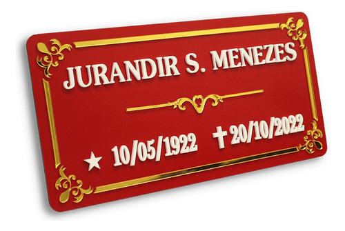 Placa Acm Lápide Resistente Para Jazigo E Túmulo Cemitério