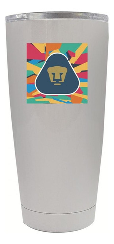 Vaso Térmico Termo Pumas Unam 20 Oz Multicolor Od76367 Color Blanco