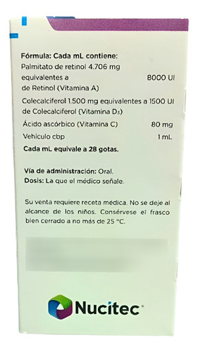 Vitaminas A C Y D Gotas Infantiles, Zartid Pack 8 Pzas