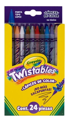 24 Lapiz Color Twistables Intensos Sistema Giratorio Crayola