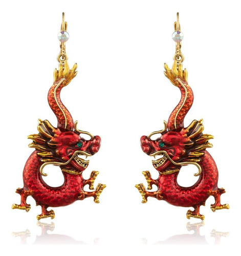 Aretes De Aro De Dragón Superchic, Hechos A Mano, Llamativos