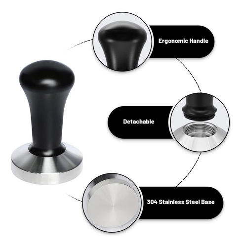 Ezebesta 51 Mm Café Manipulador De Mano 304 Base De Acero