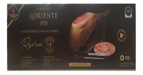 Jamón Serrano Loriente, Español, 7.6 Kg + Tabla Y Cuchillo