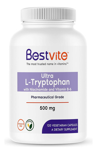 L-triptofano 500 Mg Ultra Con B3 Y B6 Bestvite 120 Cap