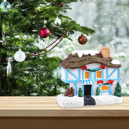 Escena Navideña Casa Led Pueblo En Miniatura Casa Pequeña