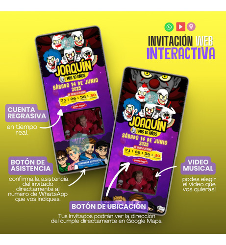 Invitación Web Fede Vigevani Club Misterio Interactiva Music Amarillo