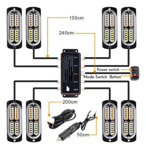 Luces De Advertencia De Remolque De 8 Pulgadas, Luces Latera