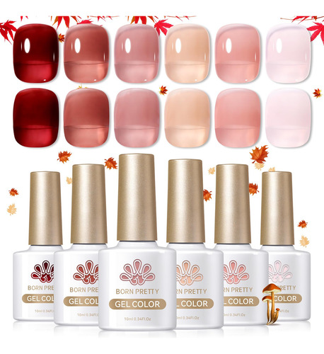 Born Pretty Juego De Esmaltes De Unas De Gel De Gelatina Col