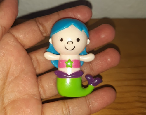 Mini Muñeca Sirena Cabello Azul Sirenita (Usado)