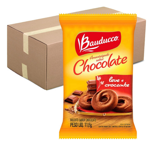 Biscoito Amanteigado Chocolate Bauducco 60 Sachês