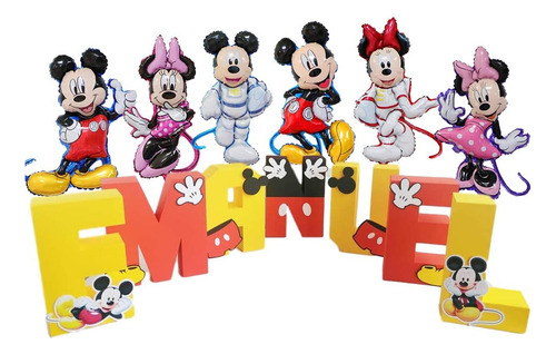 6 Pcs Minnie Mickey Party Globos, Suministros Para La Fiesta