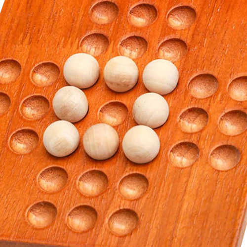 Juego De Mesa De Solitario De Madera, De Salto De Ajedrez