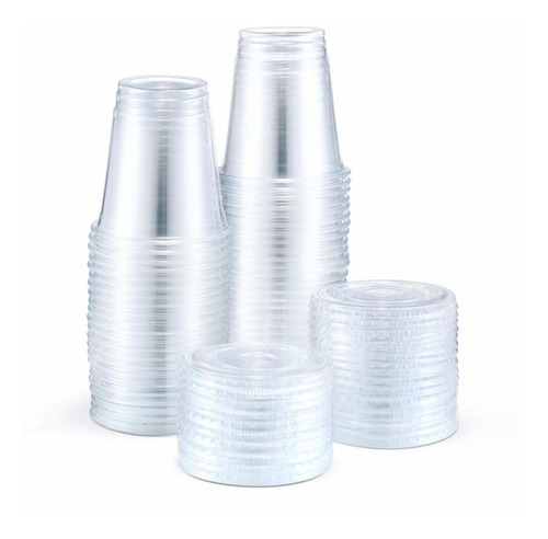 Vasos De Plástico De 8 Oz Tapas  Vasos Desechables Tra...