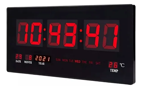 comprar Reloj Digital Led Pared Alarma Calendario Temperatura 