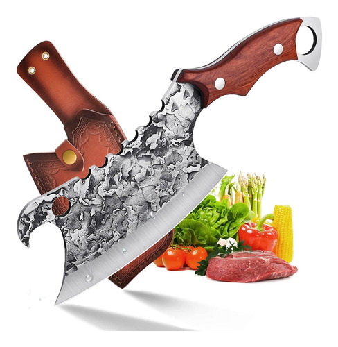 Cuchillo Hacha Asiático Afilado Para Carne Forjada A Man Bxb