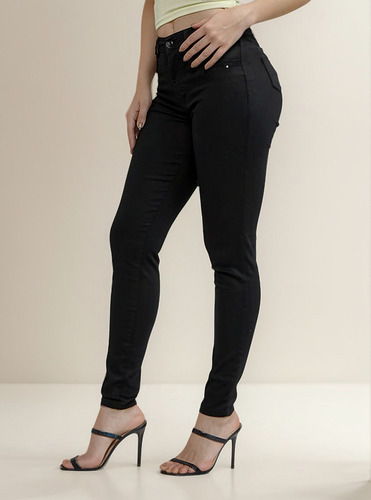 Best West V25- Jeans Mujer Skinny Ivete Tiro Alto 1446 Negro
