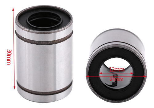 10 Bujes De Rodamiento De Bolas De Movimiento Lineal 12 Mm