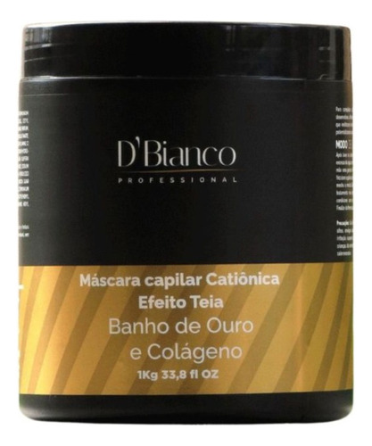 Máscara Teia Baño De Oro Y Colágeno Dbianco 1 Kg